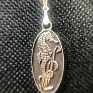Sterling Silver Sea Horse Pendant Necklace, 18” NEW, Made in USA, Handmade